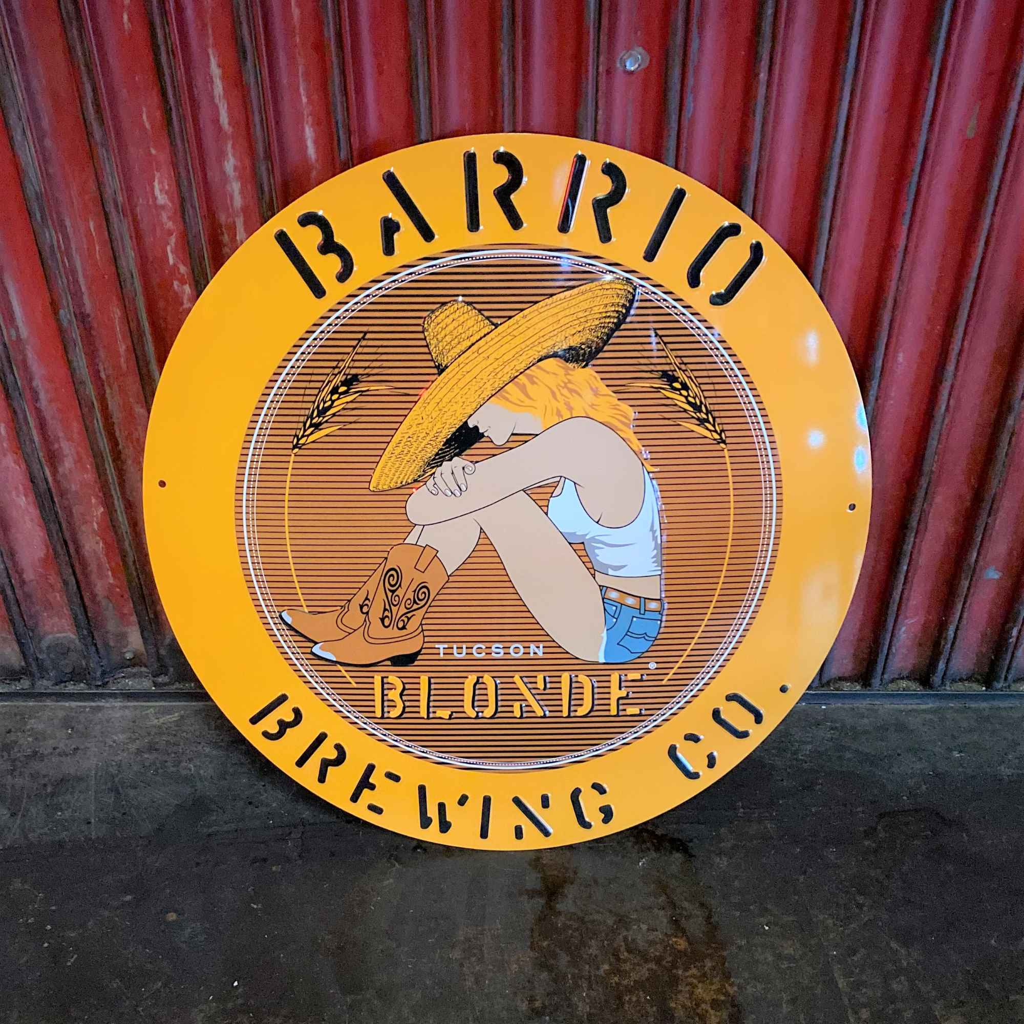 Barrio Sign Blonde Tin Tacker Barrio Brewing Co.